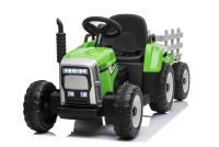 Electric Tractor WORKERS with trailer, green, Rear wheel drive, Lithium Battery, Plastic wheels, wid