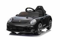 Electric Ride-on car RUF GT 12V, black, Opening doors, 2.4 GHz remote control, LED lights front and 